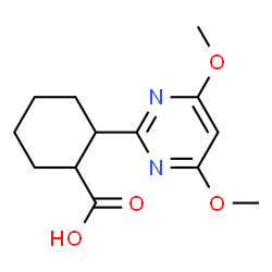 ChemSpider 2D Image | 2-(4,6-Dimethoxy-2-pyrimidinyl)cyclohexanecarboxylic acid | C13H18N2O4