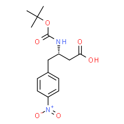 ChemSpider 2D Image | (3S)-3-[(tert-Butoxycarbonyl)amino]-4-(4-nitrophenyl)butanoic acid | C15H20N2O6