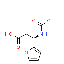 ChemSpider 2D Image | (Î²R)-Î²-[[(1,1-Dimethylethoxy)carbonyl]amino]-2-thiophenepropanoic acid | C12H17NO4S