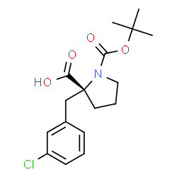 ChemSpider 2D Image | 2-(3-Chlorobenzyl)-1-{[(2-methyl-2-propanyl)oxy]carbonyl}-L-proline | C17H22ClNO4