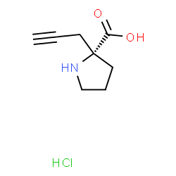 ChemSpider 2D Image | 2-(2-Propyn-1-yl)-L-proline hydrochloride (1:1) | C8H12ClNO2
