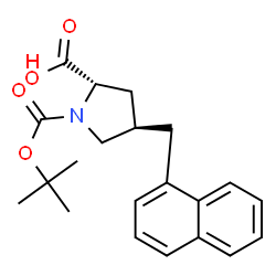 ChemSpider 2D Image | (4R)-1-{[(2-Methyl-2-propanyl)oxy]carbonyl}-4-(1-naphthylmethyl)-L-proline | C21H25NO4