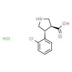 ChemSpider 2D Image | (3S,4R)-4-(2-Chlorophenyl)-3-pyrrolidinecarboxylic acid hydrochloride (1:1) | C11H13Cl2NO2