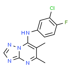 ChemSpider 2D Image | N-(3-Chloro-4-fluorophenyl)-5,6-dimethyl[1,2,4]triazolo[1,5-a]pyrimidin-7-amine | C13H11ClFN5