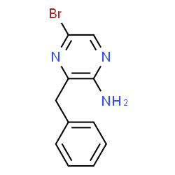 ChemSpider 2D Image | 3-Benzyl-5-bromo-2-pyrazinamine | C11H10BrN3