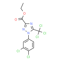 ChemSpider 2D Image | Ethyl 1-(3,4-dichlorophenyl)-5-(trichloromethyl)-1H-1,2,4-triazole-3-carboxylate | C12H8Cl5N3O2