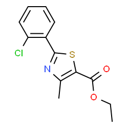 ChemSpider 2D Image | Ethyl 2-(2-chlorophenyl)-4-methyl-5-thiazolecarboxylate | C13H12ClNO2S