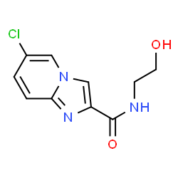 ChemSpider 2D Image | 6-Chloro-N-(2-hydroxyethyl)imidazo[1,2-a]pyridine-2-carboxamide | C10H10ClN3O2