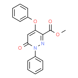 ChemSpider 2D Image | Methyl 6-oxo-4-phenoxy-1-phenyl-1,6-dihydro-3-pyridazinecarboxylate | C18H14N2O4