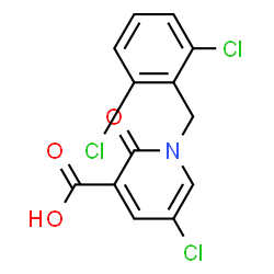ChemSpider 2D Image | 5-Chloro-1-(2,6-dichlorobenzyl)-2-oxo-1,2-dihydro-3-pyridinecarboxylic acid | C13H8Cl3NO3