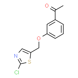 ChemSpider 2D Image | 1-(3-((2-chlorothiazol-5-yl)methoxy)phenyl)ethanone | C12H10ClNO2S