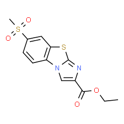 ChemSpider 2D Image | Ethyl 7-(methylsulfonyl)benzo[d]imidazo[2,1-b]thiazole-2-carboxylate | C13H12N2O4S2