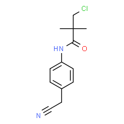 ChemSpider 2D Image | 3-chloro-N-(4-(cyanomethyl)phenyl)-2,2-dimethylpropanamide | C13H15ClN2O