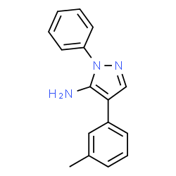 ChemSpider 2D Image | 4-(3-Methylphenyl)-1-phenyl-1H-pyrazol-5-amine | C16H15N3