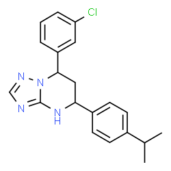 ChemSpider 2D Image | 7-(3-Chlorophenyl)-5-(4-isopropylphenyl)-1,5,6,7-tetrahydro[1,2,4]triazolo[1,5-a]pyrimidine | C20H21ClN4