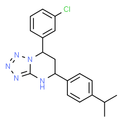 ChemSpider 2D Image | 7-(3-Chlorophenyl)-5-(4-isopropylphenyl)-1,5,6,7-tetrahydrotetrazolo[1,5-a]pyrimidine | C19H20ClN5