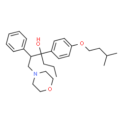 ChemSpider 2D Image | 3-[4-(3-Methylbutoxy)phenyl]-1-(4-morpholinyl)-2-phenyl-3-hexanol | C27H39NO3
