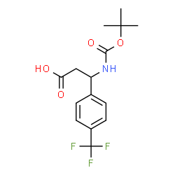 ChemSpider 2D Image | 3-tert-Butoxycarbonylamino-3-(4-trifluoromethyl-phenyl)-propionic acid | C15H18F3NO4