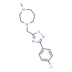 ChemSpider 2D Image | 1-{[3-(4-Chlorophenyl)-1,2,4-oxadiazol-5-yl]methyl}-4-methyl-1,4-diazepane | C15H19ClN4O