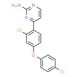 ChemSpider 2D Image | 4-[2-Chloro-4-(4-chlorophenoxy)phenyl]-2-pyrimidinamine | C16H11Cl2N3O