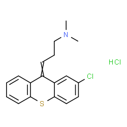 ChemSpider 2D Image | 3-(2-Chloro-9H-thioxanthen-9-ylidene)-N,N-dimethyl-1-propanamine hydrochloride (1:1) | C18H19Cl2NS