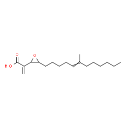ChemSpider 2D Image | 2-[3-(6-Methyl-5-dodecen-1-yl)-2-oxiranyl]acrylic acid | C18H30O3