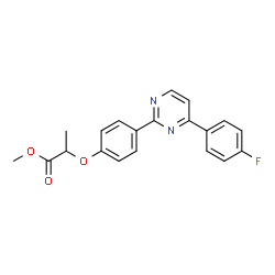 ChemSpider 2D Image | Methyl 2-{4-[4-(4-fluorophenyl)-2-pyrimidinyl]phenoxy}propanoate | C20H17FN2O3