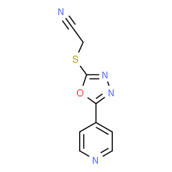 ChemSpider 2D Image | (5-Pyridin-4-yl-[1,3,4]oxadiazol-2-ylsulfanyl)-acetonitrile | C9H6N4OS