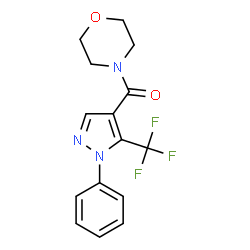 ChemSpider 2D Image | 4-Morpholinyl[1-phenyl-5-(trifluoromethyl)-1H-pyrazol-4-yl]methanone | C15H14F3N3O2