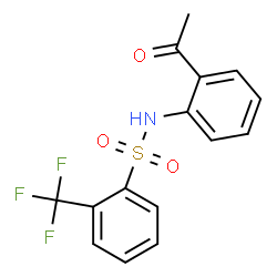 ChemSpider 2D Image | N-(2-Acetylphenyl)-2-(trifluoromethyl)benzenesulfonamide | C15H12F3NO3S