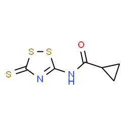 ChemSpider 2D Image | N-(3-Thioxo-3H-1,2,4-dithiazol-5-yl)cyclopropanecarboxamide | C6H6N2OS3