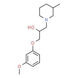 ChemSpider 2D Image | 1-(3-Methoxyphenoxy)-3-(3-methyl-1-piperidinyl)-2-propanol | C16H25NO3