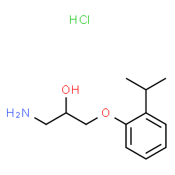 ChemSpider 2D Image | 1-Amino-3-(2-isopropylphenoxy)-2-propanol hydrochloride (1:1) | C12H20ClNO2
