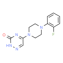 ChemSpider 2D Image | 5-[4-(2-Fluorophenyl)-1-piperazinyl]-1,2,4-triazin-3(2H)-one | C13H14FN5O