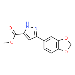 ChemSpider 2D Image | Methyl-5-(1,3-benzodioxol-5-yl)-1H-pyrazol-3-carboxylat | C12H10N2O4