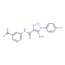 ChemSpider 2D Image | N-(3-Acetylphenyl)-5-amino-1-(4-chlorophenyl)-1H-1,2,3-triazole-4-carboxamide | C17H14ClN5O2