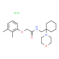 ChemSpider 2D Image | 2-(2,3-Dimethylphenoxy)-N-{[1-(4-morpholinyl)cyclohexyl]methyl}acetamide hydrochloride (1:1) | C21H33ClN2O3
