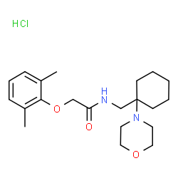 ChemSpider 2D Image | 2-(2,6-Dimethylphenoxy)-N-{[1-(4-morpholinyl)cyclohexyl]methyl}acetamide hydrochloride (1:1) | C21H33ClN2O3