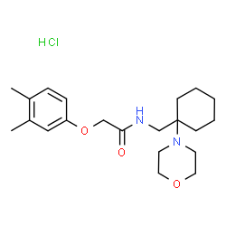 ChemSpider 2D Image | 2-(3,4-Dimethylphenoxy)-N-{[1-(4-morpholinyl)cyclohexyl]methyl}acetamide hydrochloride (1:1) | C21H33ClN2O3