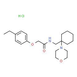 ChemSpider 2D Image | 2-(4-Ethylphenoxy)-N-{[1-(4-morpholinyl)cyclohexyl]methyl}acetamide hydrochloride (1:1) | C21H33ClN2O3