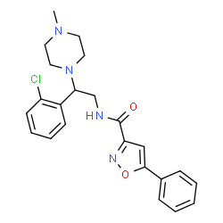ChemSpider 2D Image | N-[2-(2-Chlorophenyl)-2-(4-methyl-1-piperazinyl)ethyl]-5-phenyl-1,2-oxazole-3-carboxamide | C23H25ClN4O2