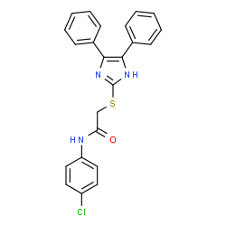 ChemSpider 2D Image | N-(4-Chlorophenyl)-2-[(4,5-diphenyl-1H-imidazol-2-yl)sulfanyl]acetamide | C23H18ClN3OS