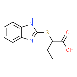ChemSpider 2D Image | 2-(1H-benzimidazol-2-ylthio)butanoic acid | C11H12N2O2S