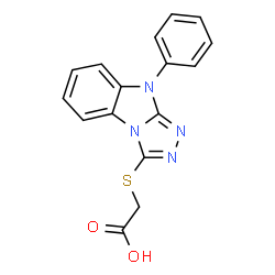 ChemSpider 2D Image | [(9-Phenyl-9H-[1,2,4]triazolo[4,3-a]benzimidazol-3-yl)sulfanyl]acetic acid | C16H12N4O2S