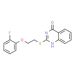 ChemSpider 2D Image | 2-{[2-(2-FLUOROPHENOXY)ETHYL]SULFANYL}-3H-QUINAZOLIN-4-ONE | C16H13FN2O2S