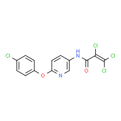 ChemSpider 2D Image | 2,3,3-Trichloro-N-[6-(4-chlorophenoxy)-3-pyridinyl]acrylamide | C14H8Cl4N2O2