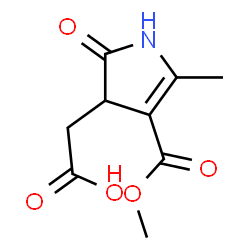ChemSpider 2D Image | [4-(Methoxycarbonyl)-5-methyl-2-oxo-2,3-dihydro-1H-pyrrol-3-yl]acetic acid | C9H11NO5