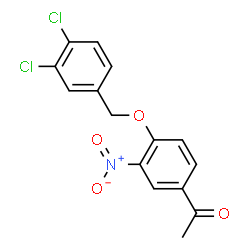 ChemSpider 2D Image | 1-{4-[(3,4-Dichlorobenzyl)oxy]-3-nitrophenyl}ethanone | C15H11Cl2NO4