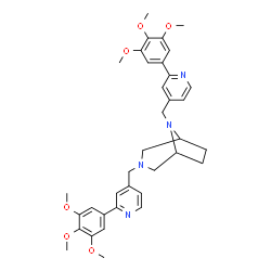 ChemSpider 2D Image | 3,8-Bis{[2-(3,4,5-trimethoxyphenyl)-4-pyridinyl]methyl}-3,8-diazabicyclo[3.2.1]octane | C36H42N4O6