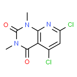 ChemSpider 2D Image | 5,7-Dichloro-1,3-dimethylpyrido[2,3-d]pyrimidine-2,4(1H,3H)-dione | C9H7Cl2N3O2